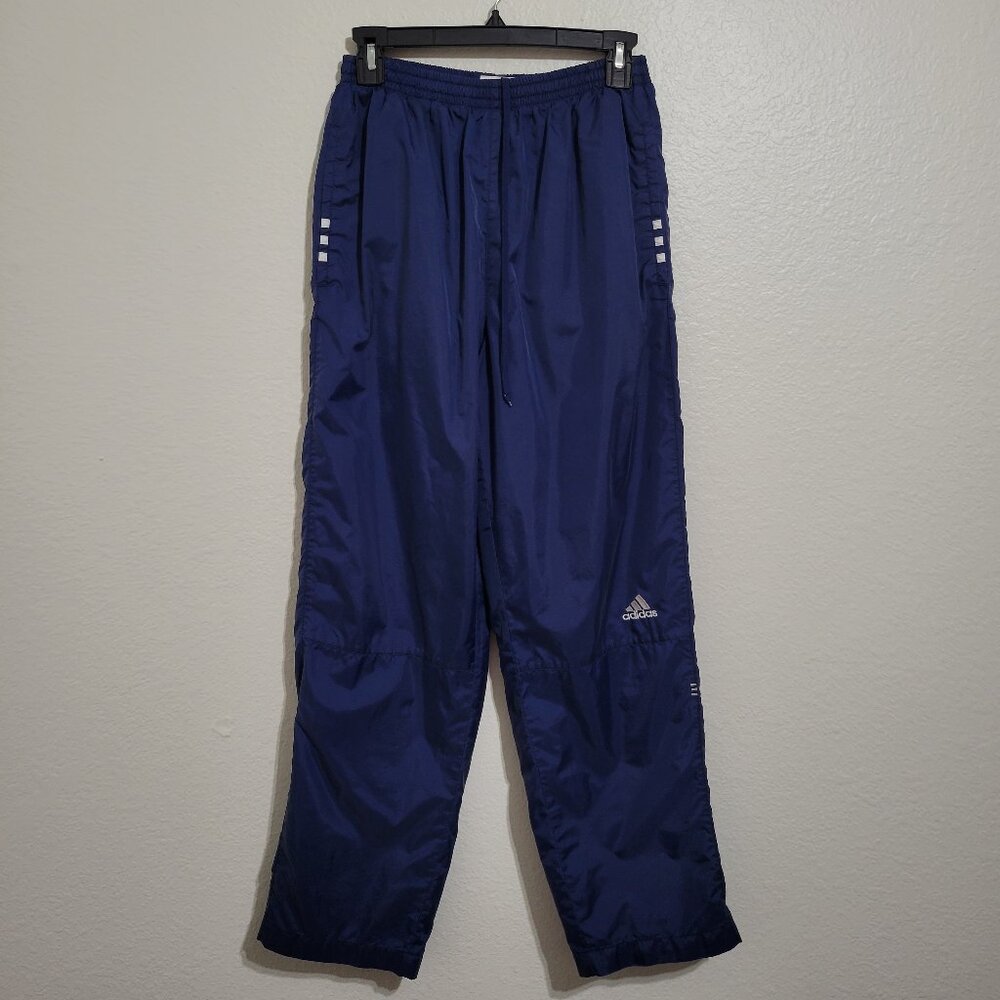 Vtg Y2k Adidas Men's Windbreaker Navy Blue Pants Size Small